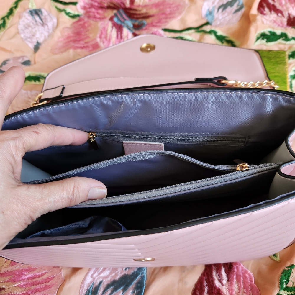 NEW Yves Saint Laurent Blush Chevron Shoulder Bag - Picture 4 of 4